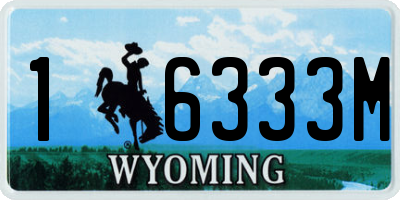 WY license plate 16333M