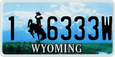 WY license plate 16333W