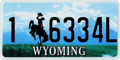 WY license plate 16334L