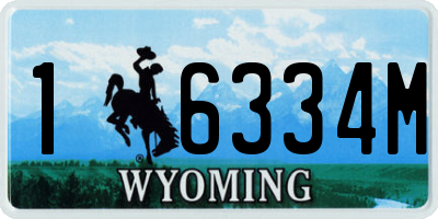 WY license plate 16334M