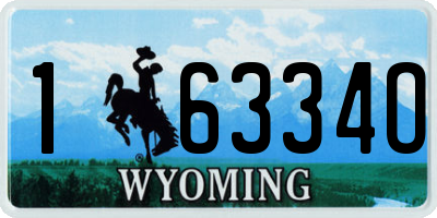 WY license plate 16334O