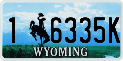 WY license plate 16335K
