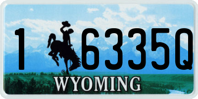 WY license plate 16335Q