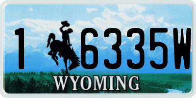 WY license plate 16335W