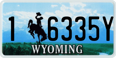 WY license plate 16335Y