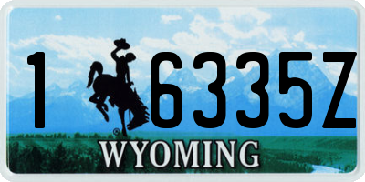 WY license plate 16335Z