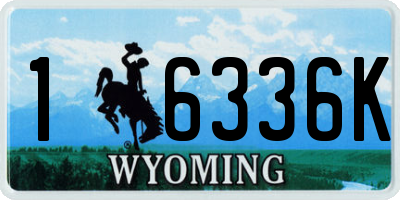 WY license plate 16336K
