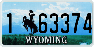 WY license plate 163374
