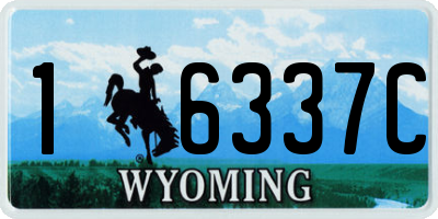 WY license plate 16337C