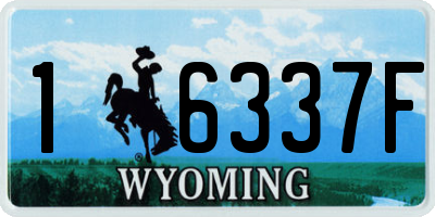 WY license plate 16337F