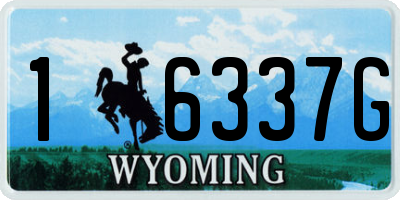 WY license plate 16337G