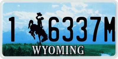 WY license plate 16337M