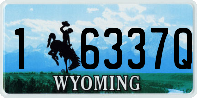 WY license plate 16337Q
