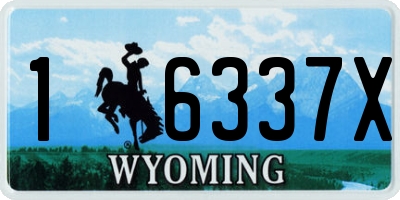WY license plate 16337X