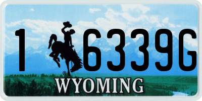 WY license plate 16339G