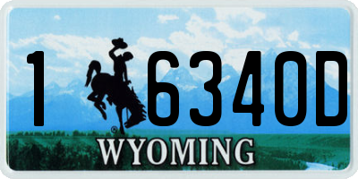 WY license plate 16340D