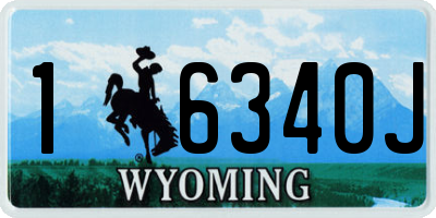 WY license plate 16340J