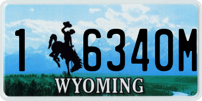 WY license plate 16340M