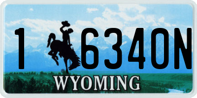 WY license plate 16340N