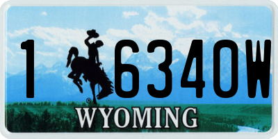 WY license plate 16340W