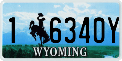 WY license plate 16340Y