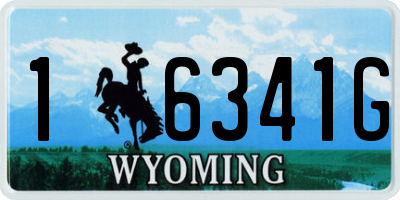 WY license plate 16341G