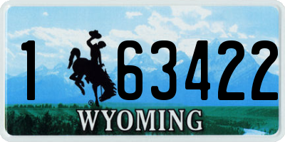 WY license plate 163422