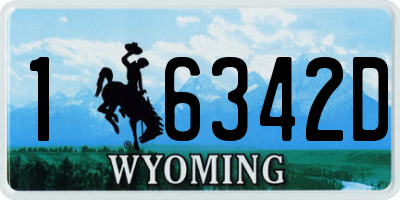 WY license plate 16342D