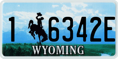 WY license plate 16342E