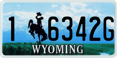 WY license plate 16342G