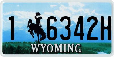 WY license plate 16342H