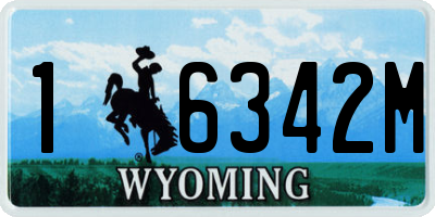 WY license plate 16342M