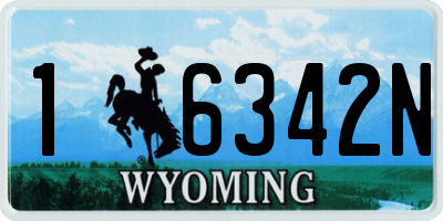 WY license plate 16342N