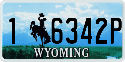 WY license plate 16342P