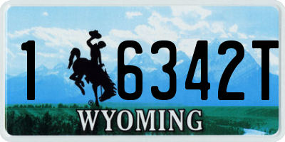 WY license plate 16342T
