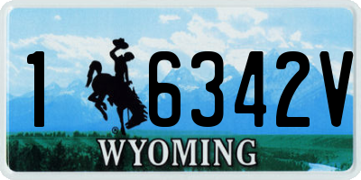 WY license plate 16342V