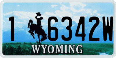WY license plate 16342W