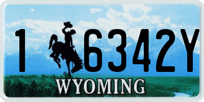 WY license plate 16342Y
