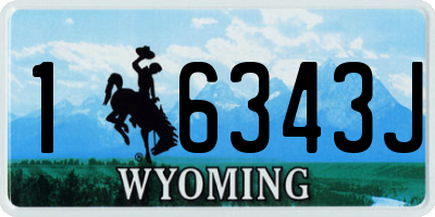 WY license plate 16343J