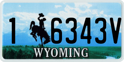 WY license plate 16343V