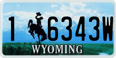 WY license plate 16343W