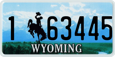 WY license plate 163445