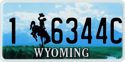WY license plate 16344C