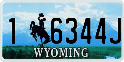 WY license plate 16344J
