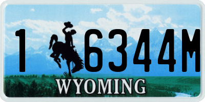 WY license plate 16344M