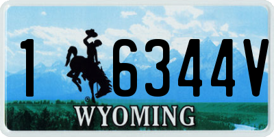 WY license plate 16344V