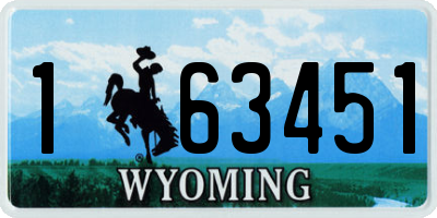 WY license plate 163451