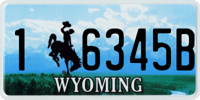 WY license plate 16345B