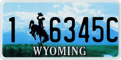 WY license plate 16345C