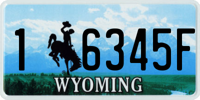 WY license plate 16345F